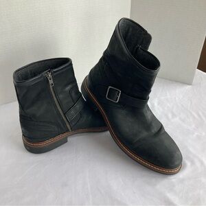 Cole Haan Men's Bryce Moto Boot Biker Size 10 Black Nubuck Leather Casual